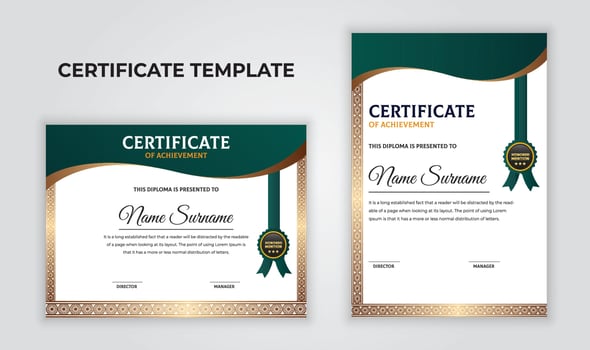 Modern elegant certificate template set. vector