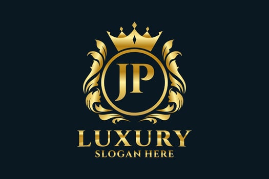 Initial JP Letter Royal Luxury Logo template in vector art for luxurious branding projects and other vector illustration.
