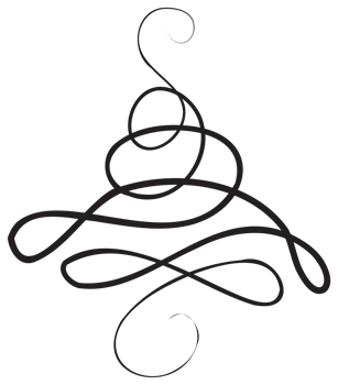 Calligraphic design element with black thin line. PNG with transparent background.