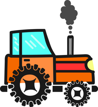 Simple Hand Drawn Cartoon Tractor png