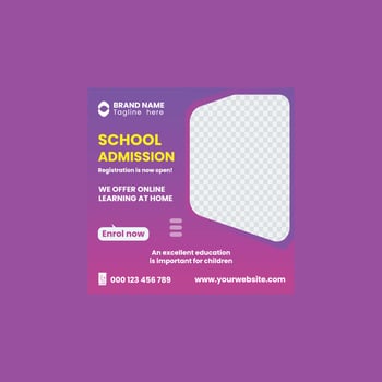 school admission social media post banner vector
