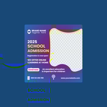 school admission social media post banner vector