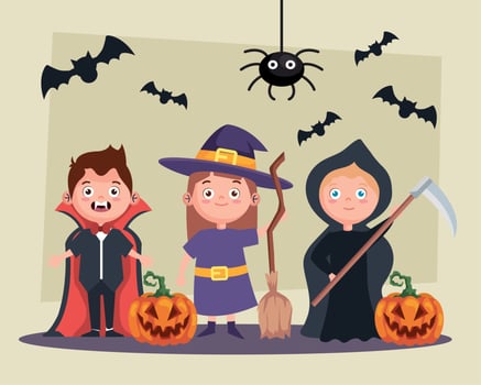halloween kids in disguise vector