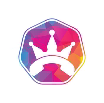 King call vector logo design. Handset and crown icon design.
