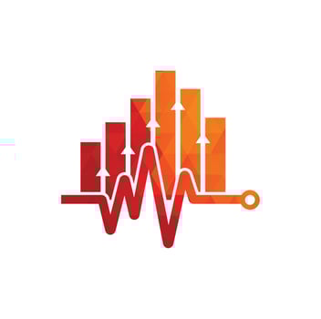 Finance pulse logo. Heart beat finance logo design icon. stats pulse logo design template. vector