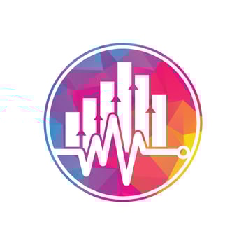 Finance pulse logo. Heart beat finance logo design icon. stats pulse logo design template. vector