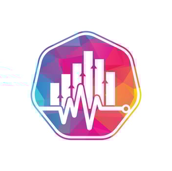 Finance pulse logo. Heart beat finance logo design icon. stats pulse logo design template. vector