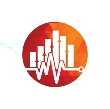 Finance pulse logo. Heart beat finance logo design icon. stats pulse logo design template. vector