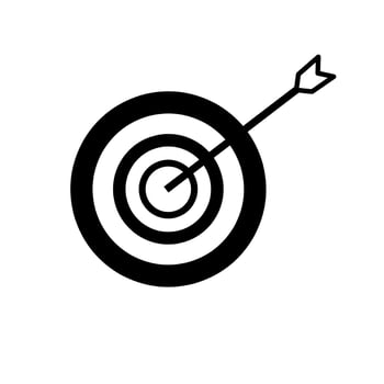 Vector illustration of a target icon. Target with line style. Isolated on a white background. Good for business purpose
