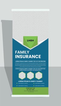 Roll up banner for the insurance company vector