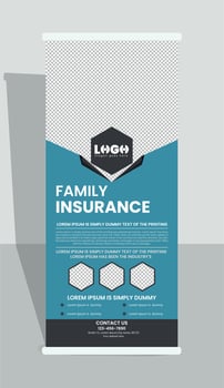 Roll up banner for the insurance company vector