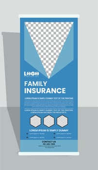 Roll up banner for the insurance company vector
