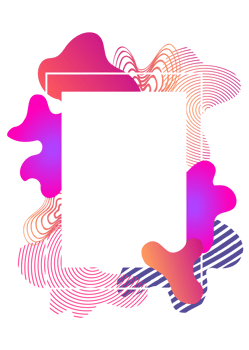 Abstract vibrant modern frames. Copy space for your text. PNG with transparent background.