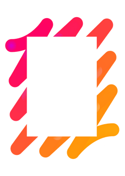 Abstract vibrant modern frames. Copy space for your text. PNG with transparent background.