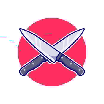 Knife Cartoon Icon Vector Illustration Premium Design