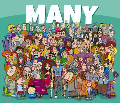 many cartoon people comic characters group vector