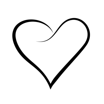 Line art heart with black thin line. PG with transparent background. png