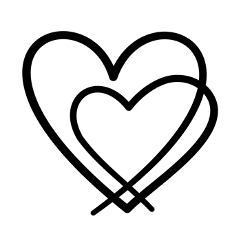 Line art heart with black thin line. PG with transparent background. png