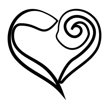 Line art heart with black thin line. PG with transparent background. png