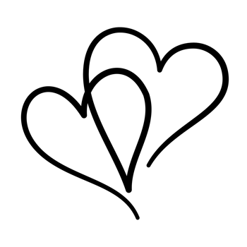 Line art heart with black thin line. PG with transparent background. png