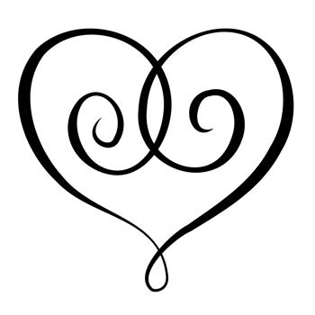 Line art heart with black thin line. PG with transparent background. png
