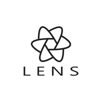 photography camera logo icon vector design template isolated on black background