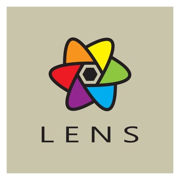 photography camera logo icon vector design template isolated on black background
