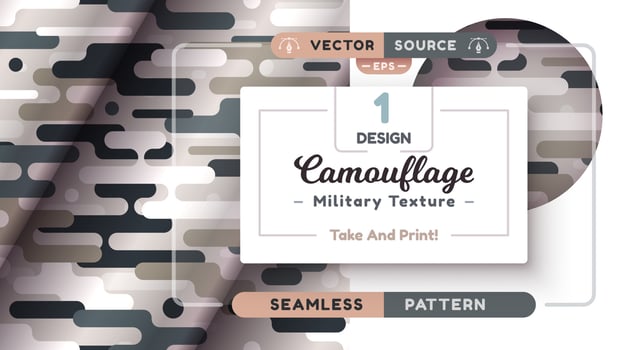 Camouflage seamless pattern, military texture, war fabric. vector