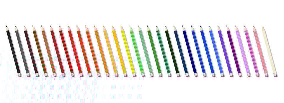 Set of pencils, background with colorful pencils vector