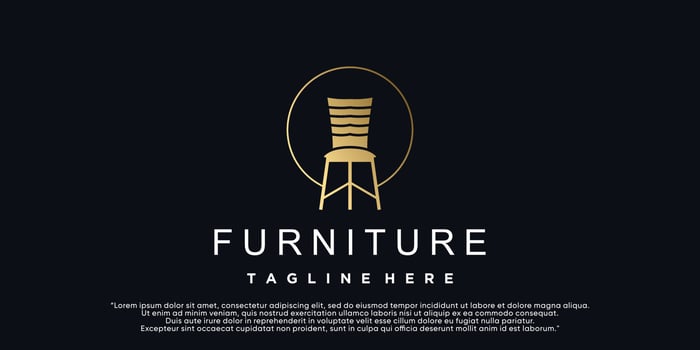Minimalist furniture icon logo design style Premium Vector