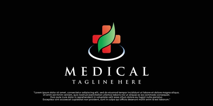 Medical logo design with concept simple logo Premium Vector