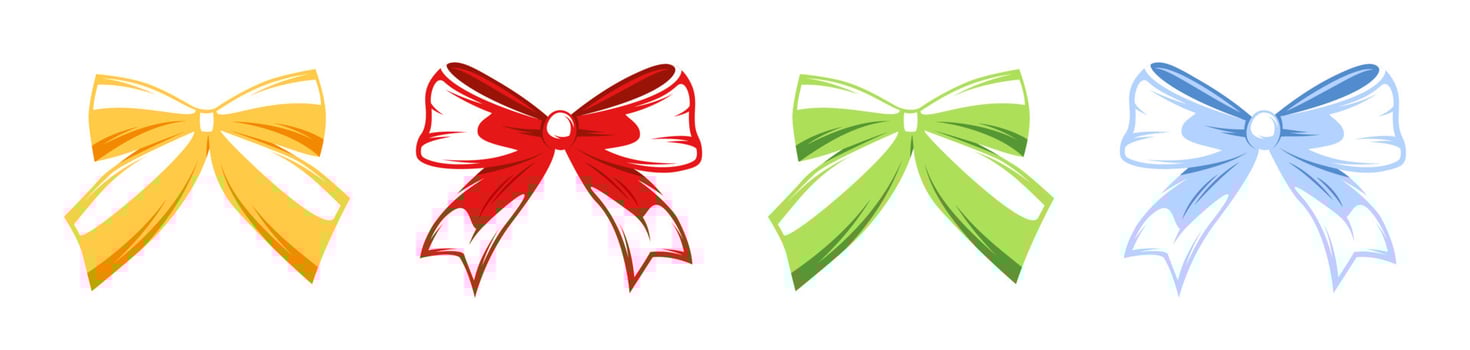 Bows collection isolated on white background vector