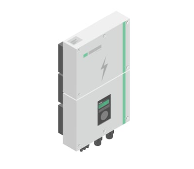 solar cell inverter isometric system controller house equipment vector
