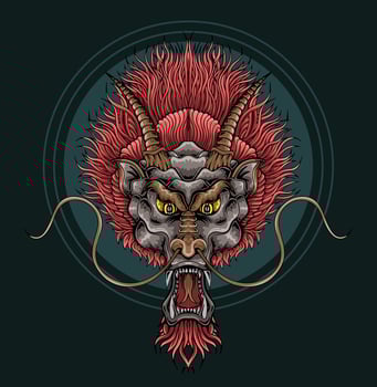 The head chinese dragon illustration vector