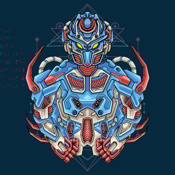 Mechanical Robotic Illustration Design vector