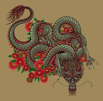 Chinese dragon illustration vector