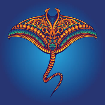 Luxury classic stingray fish ornament Vector illustrations for your work Logo, mascot merchandise t-shirt, stickers and Label designs, poster, greeting cards advertising business company or brands.
