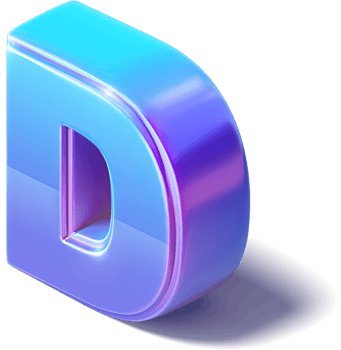 Letter D 3D Isometric png
