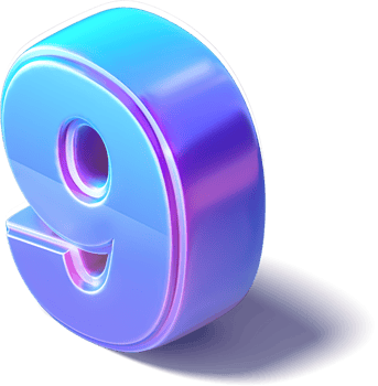 Number 9 Nine 3D Isometric png