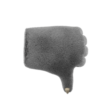 3d furry wolf hands in plastic cartoon style. png