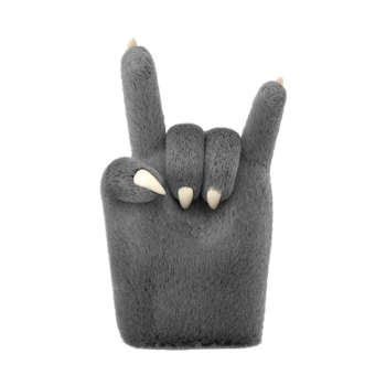 3d furry wolf hands set in plastic cartoon style. png