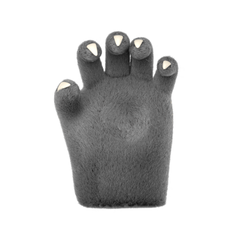 3d furry wolf hands in plastic cartoon style. Catch fingers  gesture. Werewolf monster Halloween character palms. High quality isolated render png