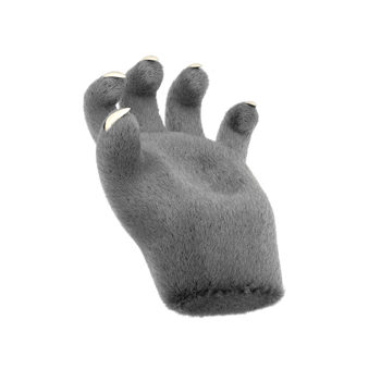 3d furry wolf hands in plastic cartoon style. Catch fingers  gesture. Werewolf monster Halloween character palms. High quality isolated render png