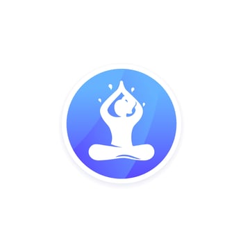 yoga logo for apps, girl in lotus pose vector