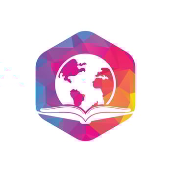 Book education logo icon vector. Education globe logo. Globe with book icon design. vector