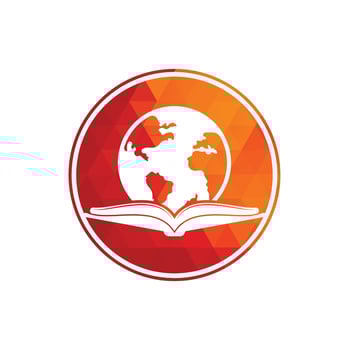 Book education logo icon vector. Education globe logo. Globe with book icon design. vector