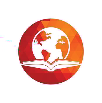 Book education logo icon vector. Education globe logo. Globe with book icon design. vector
