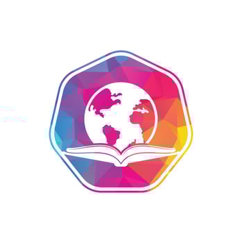 Book education logo icon vector. Education globe logo. Globe with book icon design. vector