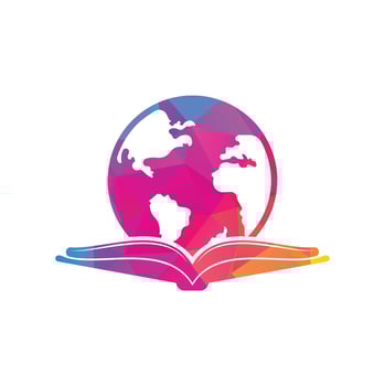 Book education logo icon vector. Education globe logo. Globe with book icon design. vector