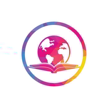 Book education logo icon vector. Education globe logo. Globe with book icon design. vector